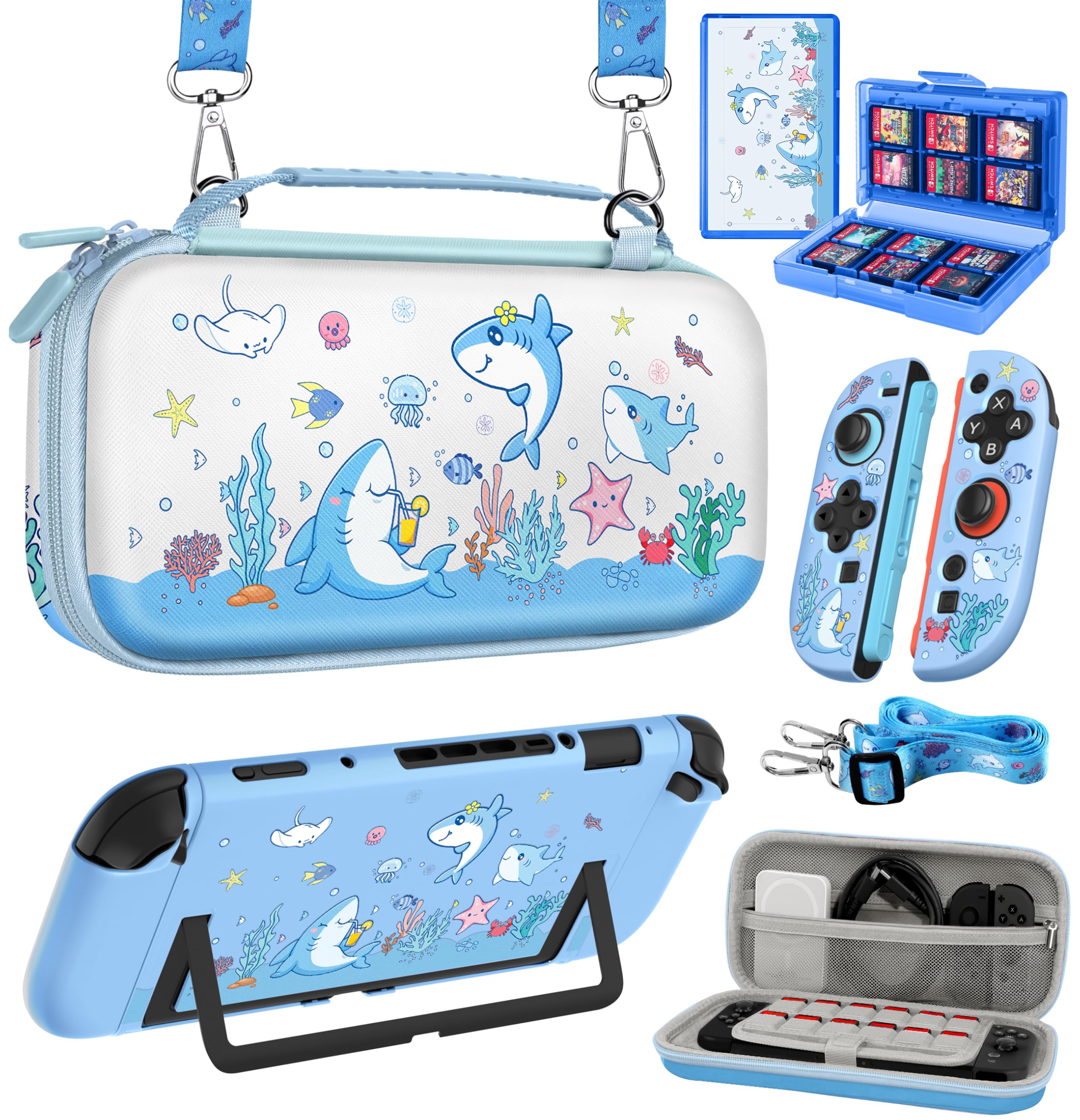 Nintendo ストラップセット Amazon.com: Gurgitat 6in1 Kits Accessories Bundle for Nintendo